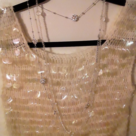 Boutique  Ivory Sequin Sweater!  Not Worn  Sz. M - Picture 3 of 7